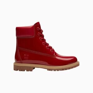 TIMBERLAND WOMEN'S 6.5 PREMIUM 6 IN BOOT WATERPROOF RED PATENT LEATHER NIB